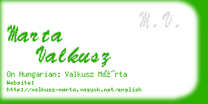 marta valkusz business card